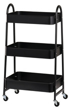 Trillebord med 3 hyller svart 44 x 30 x 79 cm - DAY